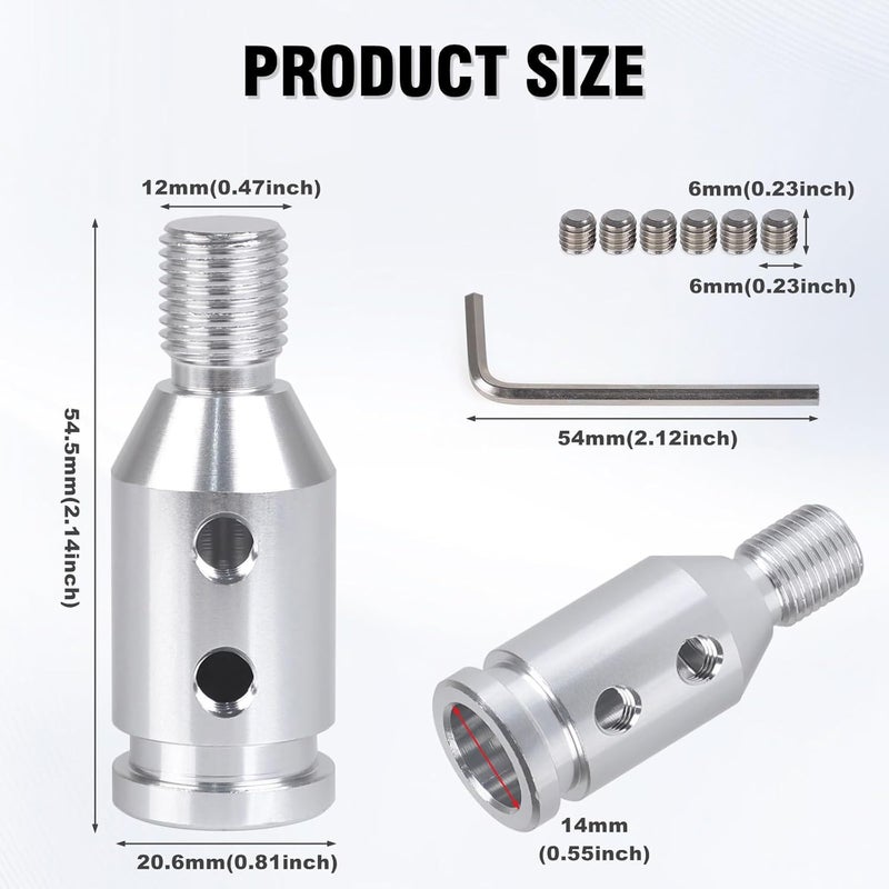 ANDO RACING Universal Gear Shift Knob Adapter 12x1.25,Aluminum Alloy Shifter Knob Adapter,Gear Shift Adapter for Non-Threaded Manual Shifters M12x1.25(Silver) - Image 3